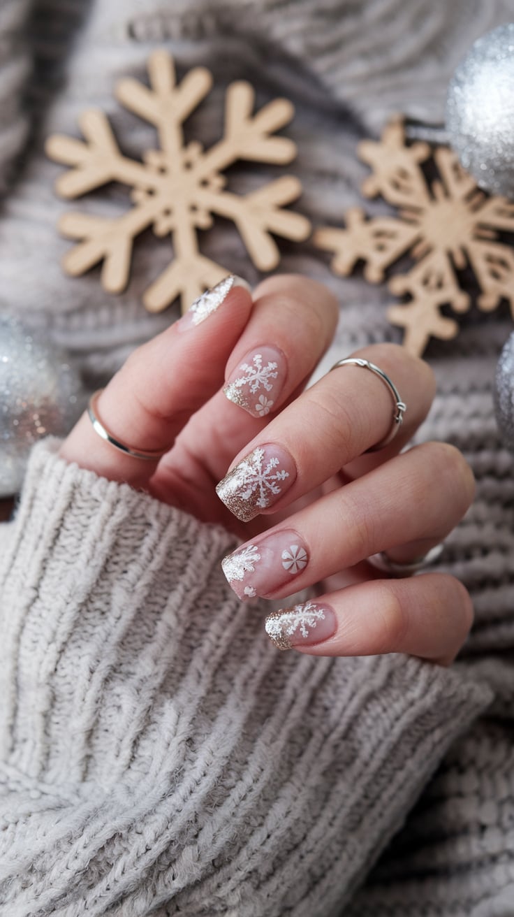Chic Snowflake Nail Art for January