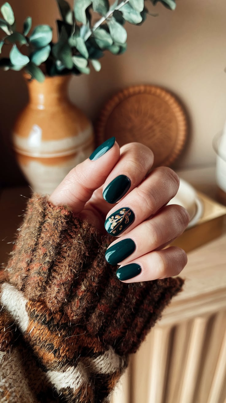 Elegant Green New Year Nails